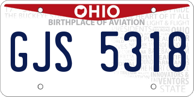 OH license plate GJS5318