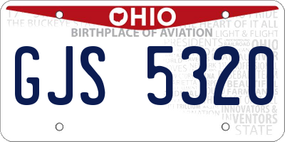 OH license plate GJS5320