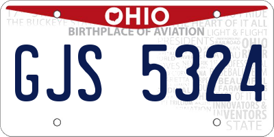 OH license plate GJS5324