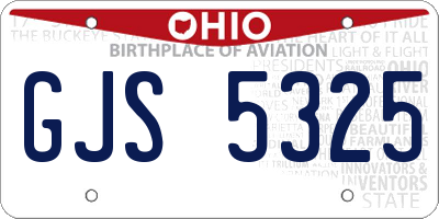 OH license plate GJS5325