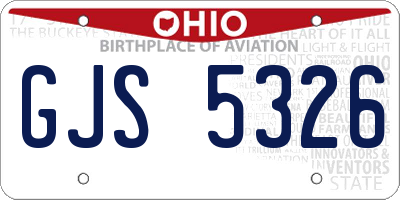 OH license plate GJS5326