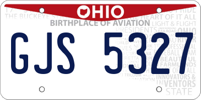 OH license plate GJS5327