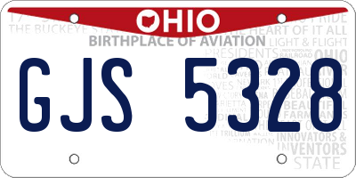 OH license plate GJS5328