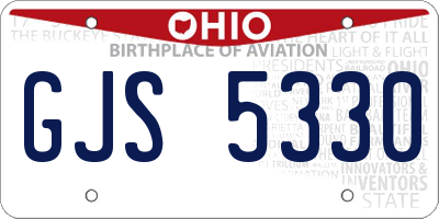 OH license plate GJS5330
