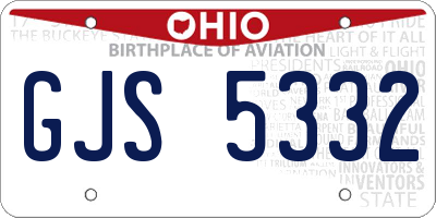 OH license plate GJS5332