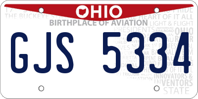 OH license plate GJS5334