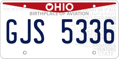 OH license plate GJS5336