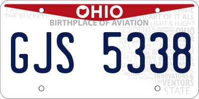 OH license plate GJS5338