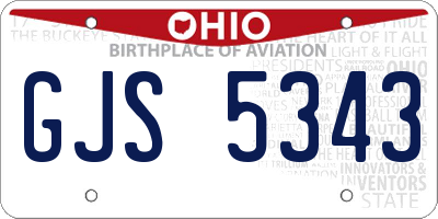 OH license plate GJS5343