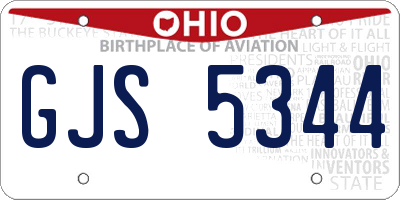 OH license plate GJS5344