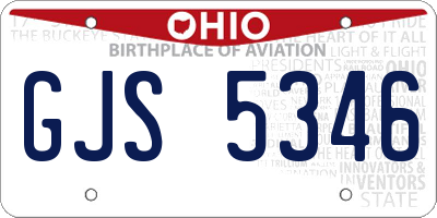 OH license plate GJS5346