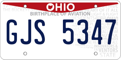 OH license plate GJS5347