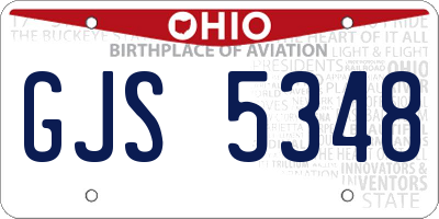 OH license plate GJS5348