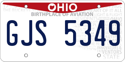 OH license plate GJS5349