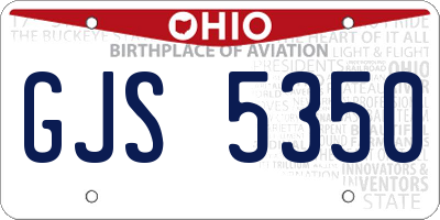 OH license plate GJS5350