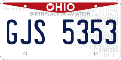 OH license plate GJS5353