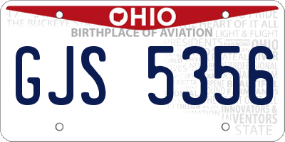 OH license plate GJS5356