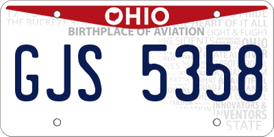 OH license plate GJS5358