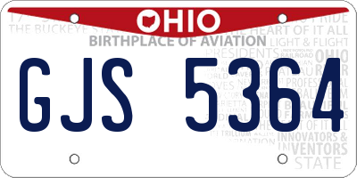 OH license plate GJS5364