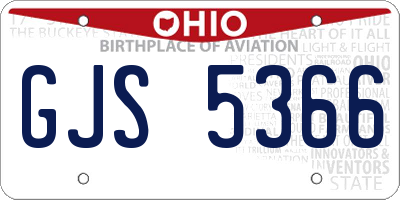 OH license plate GJS5366