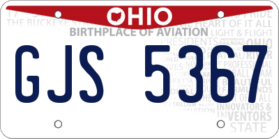 OH license plate GJS5367