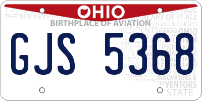 OH license plate GJS5368