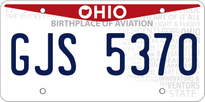 OH license plate GJS5370