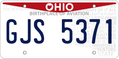 OH license plate GJS5371