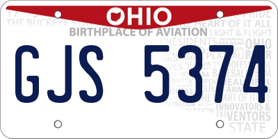 OH license plate GJS5374