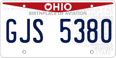 OH license plate GJS5380