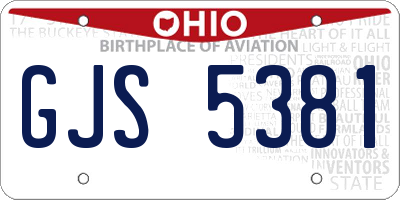 OH license plate GJS5381