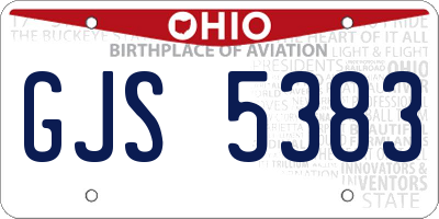 OH license plate GJS5383