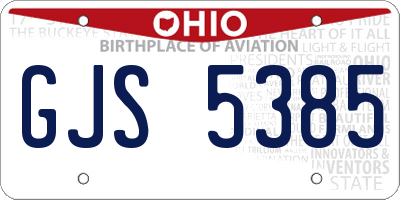 OH license plate GJS5385