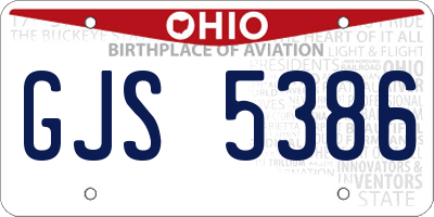 OH license plate GJS5386