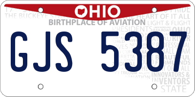 OH license plate GJS5387