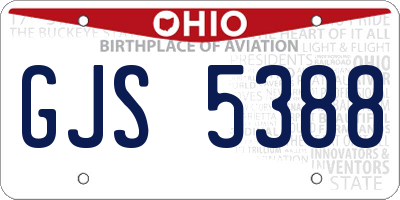 OH license plate GJS5388