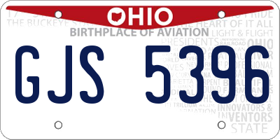OH license plate GJS5396