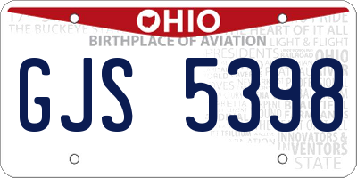 OH license plate GJS5398