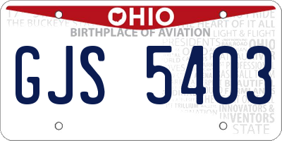 OH license plate GJS5403