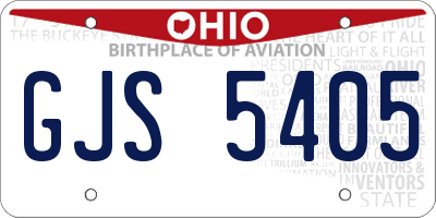 OH license plate GJS5405