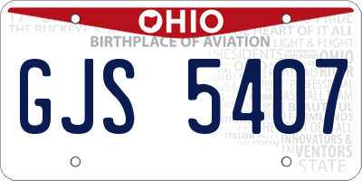 OH license plate GJS5407
