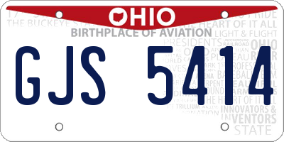 OH license plate GJS5414