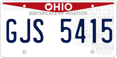 OH license plate GJS5415