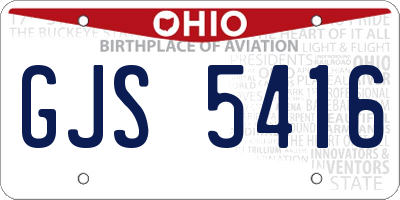 OH license plate GJS5416