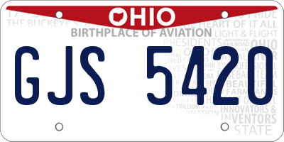 OH license plate GJS5420