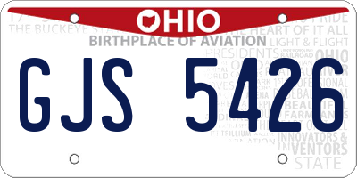 OH license plate GJS5426