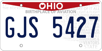 OH license plate GJS5427