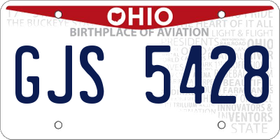 OH license plate GJS5428
