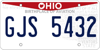 OH license plate GJS5432