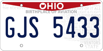 OH license plate GJS5433